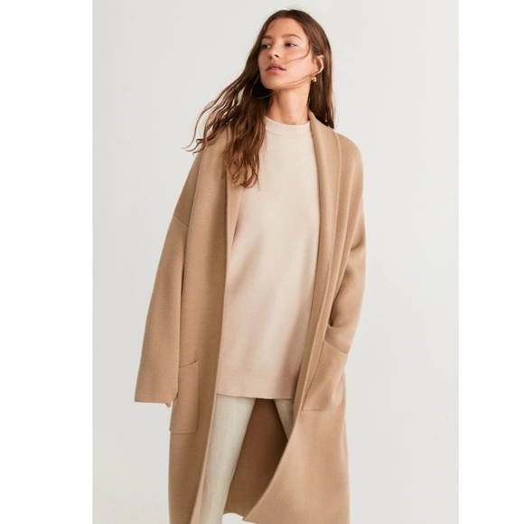 knitted unstructured coat mango